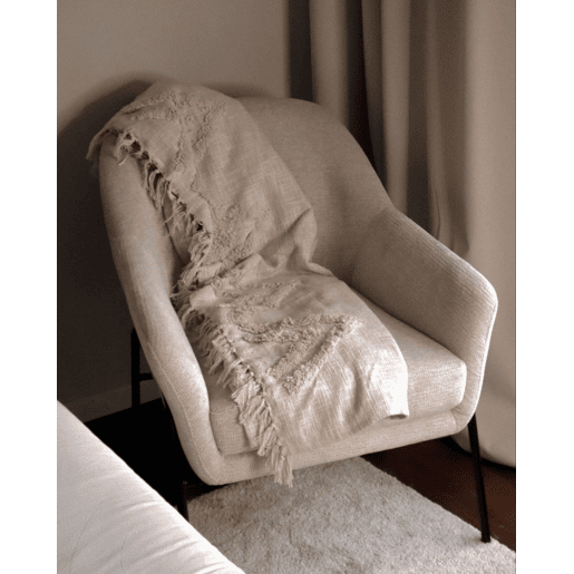 Manta FATEHPUR Algodão 130 x 180 cm Creme