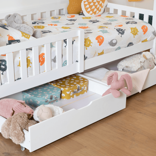 Conjunto de 2 gavetas de arrumação para cama de madeira 190x90cm