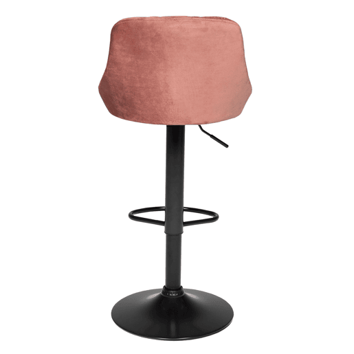 Banco de bar ROBIN em veludo cor-de-rosa 48×46×106 cm Banco de bar ROBIN em veludo cor-de-rosa 48×46×106 cm