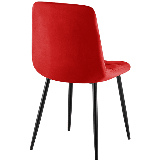 Silla de comedor Antibes tapizada en terciopelo Rojo 55X45X84 cm