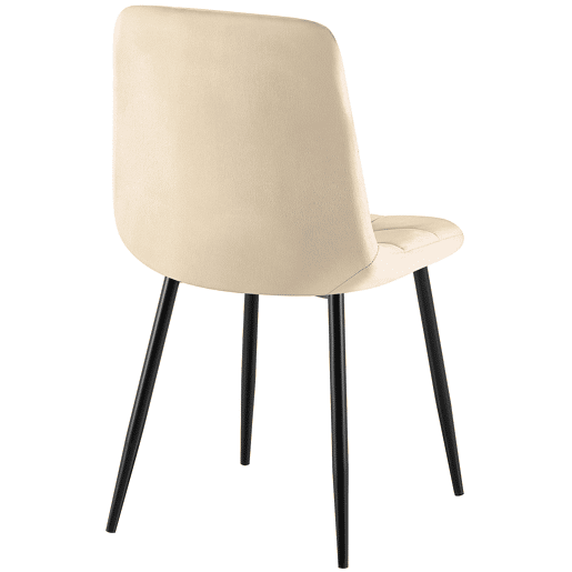 Silla de comedor Antibes tapizada en terciopelo Blanco crema 55X45X84 cm