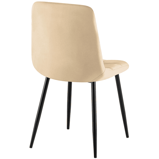 Silla de comedor Antibes tapizada en terciopelo Crema 55X45X84 cm