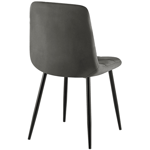 Silla de comedor Antibes tapizada en terciopelo Gris oscuro 55X45X84 cm