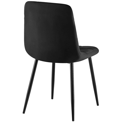 Silla de comedor Antibes tapizada en terciopelo Negro 55X45X84 cm