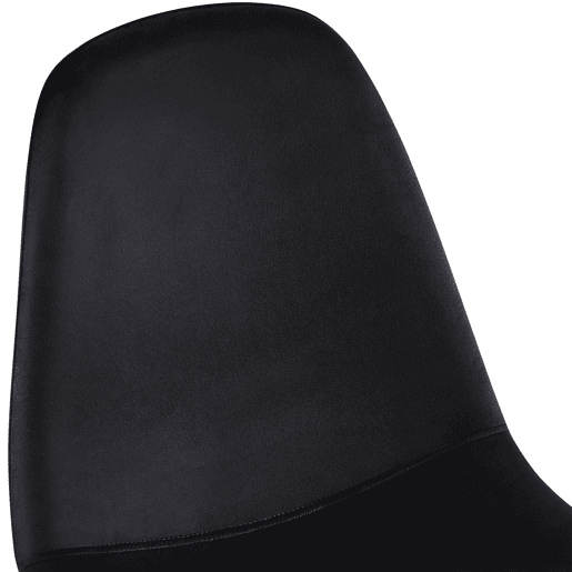 Conjunto de 4 sillas de comedor Napier Terciopelo Negro 51X44X88 cm