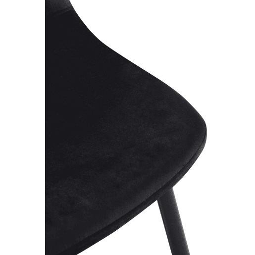 Conjunto de 4 sillas de comedor Napier Terciopelo Negro 51X44X88 cm
