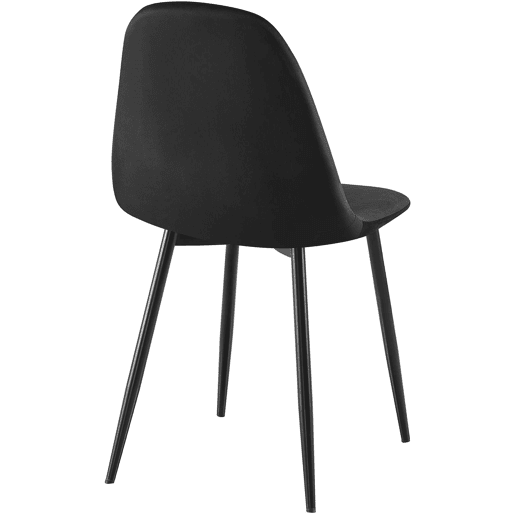 Conjunto de 4 sillas de comedor Napier Terciopelo Negro 51X44X88 cm