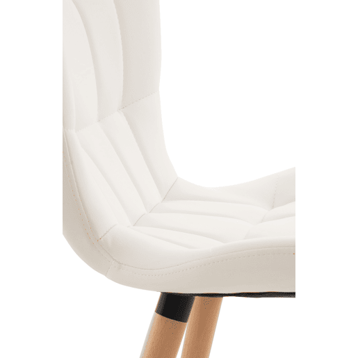 Silla de Comedor Elda Tapizada en Cuero Sintético Simil cuero Blanco 63X50X88 cm Silla de Comedor Elda Tapizada en Cuero Sintético Simil cuero Blanco 63X50X88 cm