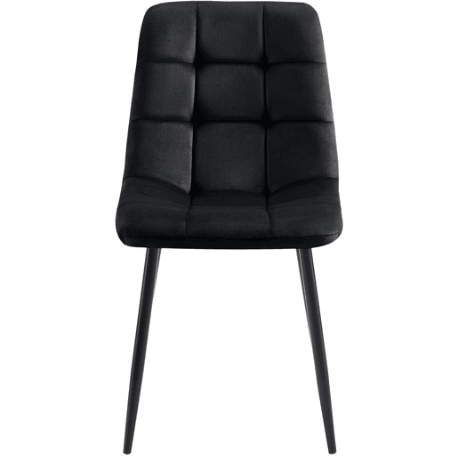 Lote de 4 sillas de comedor Tilde Terciopelo Negro 55X45X84 cm