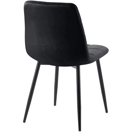 Lote de 4 sillas de comedor Tilde Terciopelo Negro 55X45X84 cm