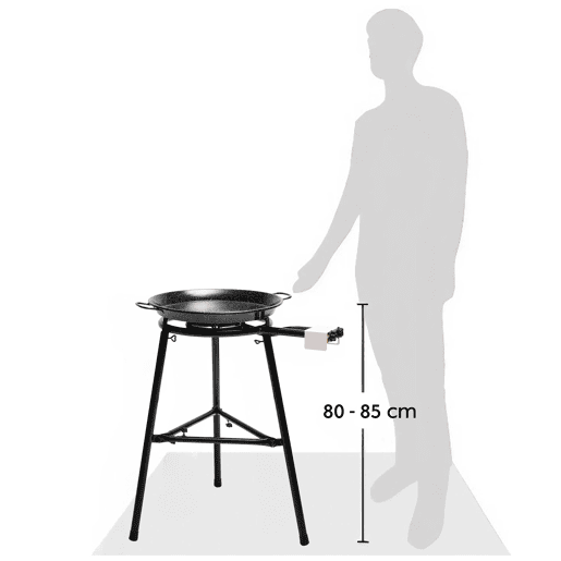Briebe MEDIUM Set Paella Queimador Duplo a gás 40-20cm + Panela de Paella 46cm + Suporte Robusto 3 Pernas, , Preto