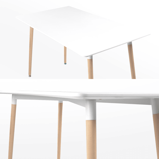 Mesa retangular em MDF PIA branco 120x70x75cm