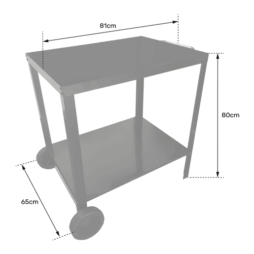 PORTIMAO Carrinho de bar exterior para plancha - Carrinho auxiliar com rodas Cor preta