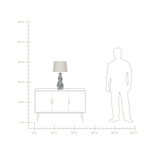 Candeeiro de mesa BELAYA Cerâmica Cinzento