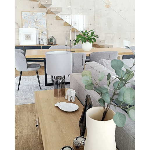 Candeeiro de mesa DEVOLL Vidro Cinzento Candeeiro de mesa DEVOLL Vidro Cinzento