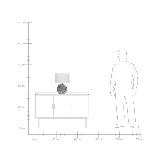 Candeeiro de mesa KHERLEN Cerâmica Prateado Candeeiro de mesa KHERLEN Cerâmica Prateado