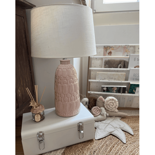 Candeeiro de mesa ZARIMA Cerâmica Rosa