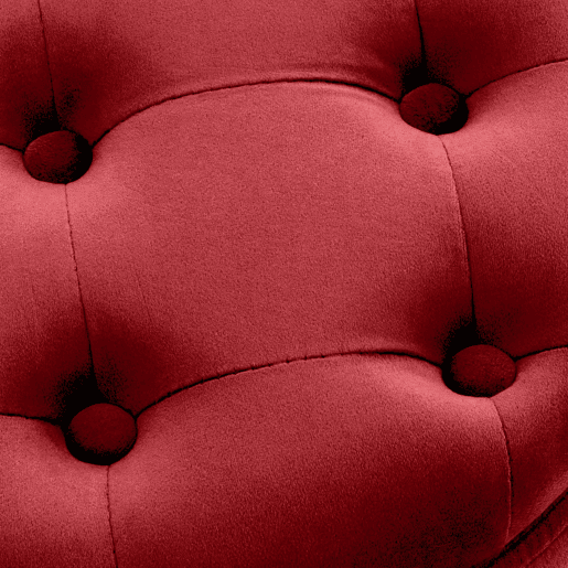Puff De Almacenaje Redondo Pantin Terciopelo Rojo 44X44X42 cm