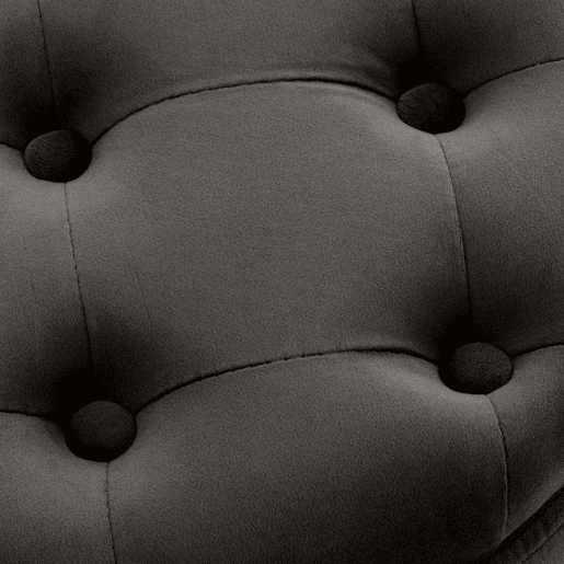 Puff De Almacenaje Redondo Pantin Terciopelo Gris 44X44X42 cm