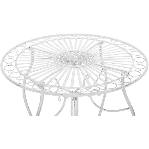 Mesa de hierro Indra Metal Blanco antiguo Ø 70 cm
