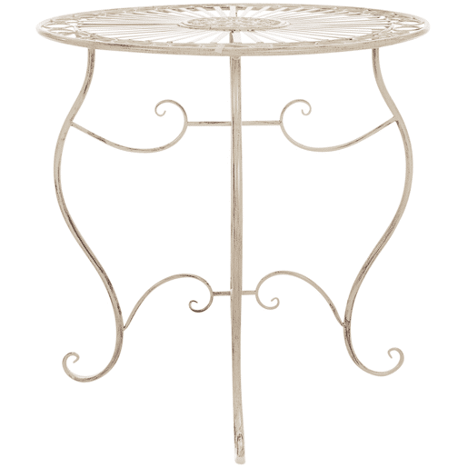 Mesa de hierro Indra Metal Crema antiguo Ø 70 cm Mesa de hierro Indra Metal Crema antiguo Ø 70 cm