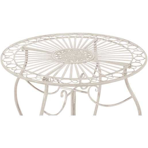 Mesa de hierro Indra Metal Crema antiguo Ø 70 cm Mesa de hierro Indra Metal Crema antiguo Ø 70 cm