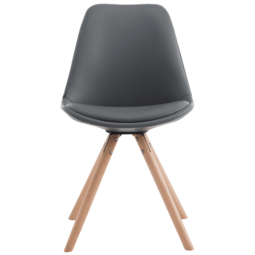 Silla de Comedor Laval Rund Simil cuero Gris 56X48X84 cm Silla de Comedor Laval Rund Simil cuero Gris 56X48X84 cm