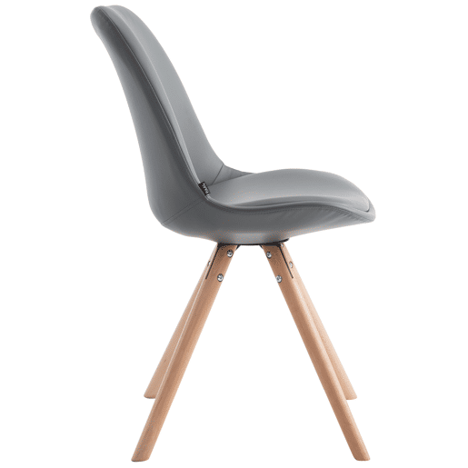 Silla de Comedor Laval Rund Simil cuero Gris 56X48X84 cm Silla de Comedor Laval Rund Simil cuero Gris 56X48X84 cm
