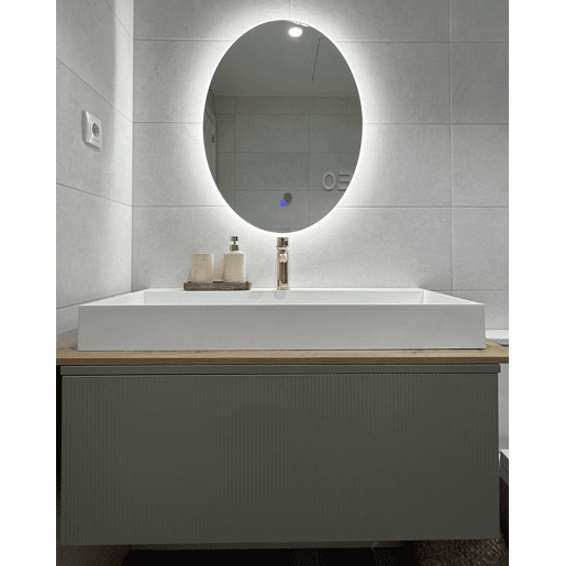 Espelho LED para casa de banho MAZILLE 60 cm 80 cm Prateado