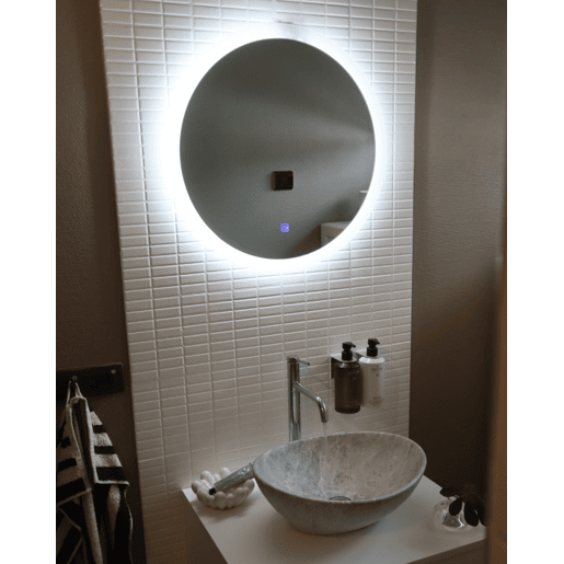 Espelho LED para casa de banho YSER 58 cm 58 cm Prateado