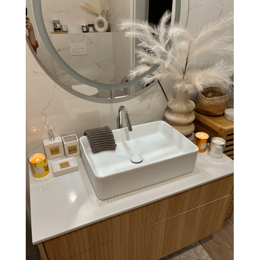 Espelho LED para casa de banho COURSEULLES 79 cm 79 cm Prateado