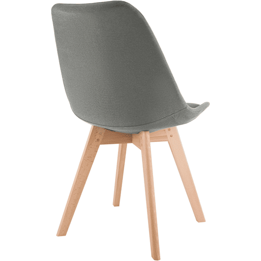 Juego de 4 sillas de comedor Linares Tela Gris claro 50X49X83 cm