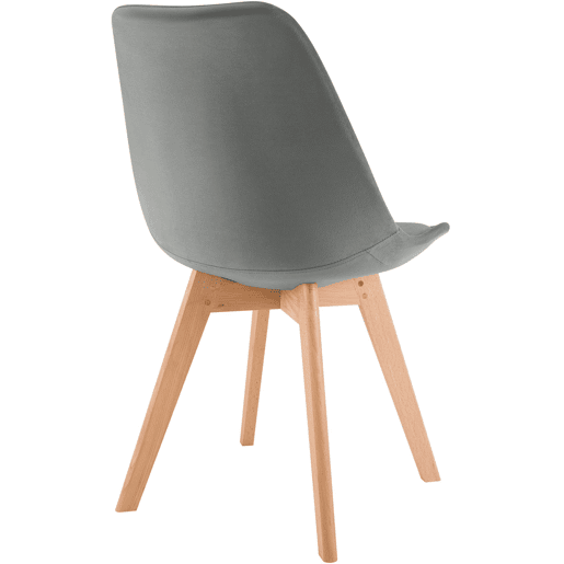 Juego de 4 sillas de comedor Linares Terciopelo Gris 50X49X83 cm