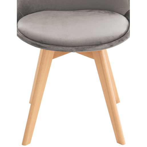 Juego de 4 sillas de comedor Linares Terciopelo Gris 50X49X83 cm