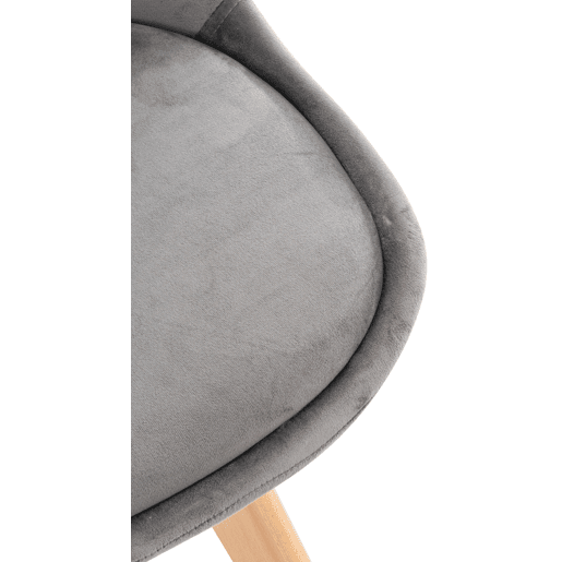 Juego de 4 sillas de comedor Linares Terciopelo Gris 50X49X83 cm
