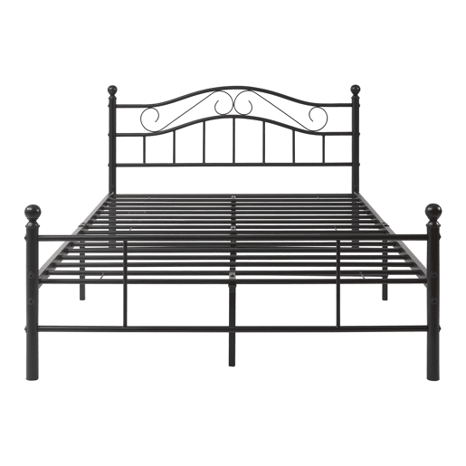 Cama de metal Florenz com cabeceira e colchão 120x200 Preto en.casa Cama de metal Florenz com cabeceira e colchão 120x200 Preto en.casa