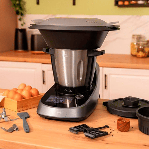 Cecotec Robot de cozinha com 37 funções, TFT, APP, balança e jarro de aço inoxidável apta para máquina da louça.