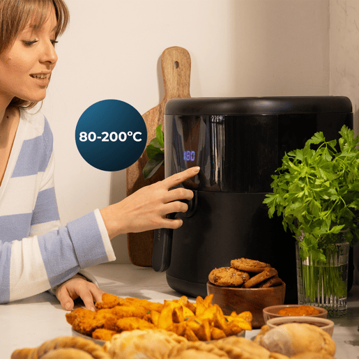 Cecotec Fritadeira digital e compacta sem óleo de 6 L de capacidade. Cecotec Fritadeira digital e compacta sem óleo de 6 L de capacidade.