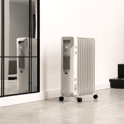Cecotec Aquecedor a óleo de 11 módulos de 2500 W com 3 níveis de potência, 25 m² de cobertura, recolhe-cabos, controlo simples