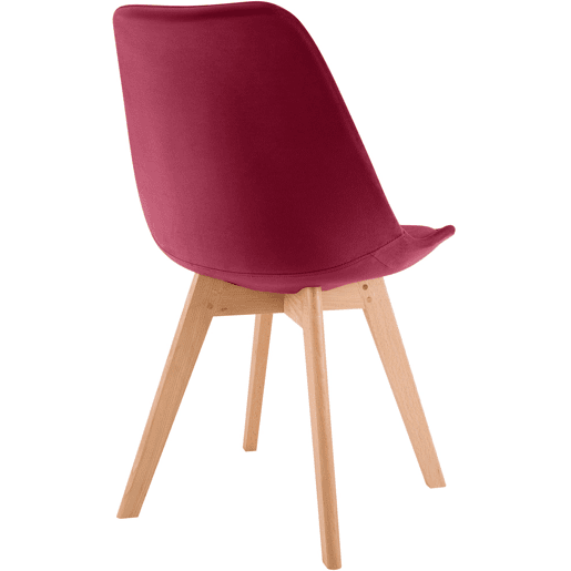 Juego de 4 sillas de comedor Linares Terciopelo Rojo 50X49X83 cm Juego de 4 sillas de comedor Linares Terciopelo Rojo 50X49X83 cm