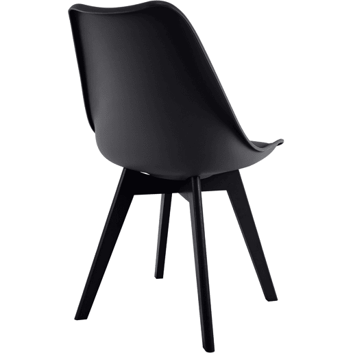 Juego de 4 sillas de comedor Linares Plástico Negronegro 50X49X83 cm Juego de 4 sillas de comedor Linares Plástico Negronegro 50X49X83 cm