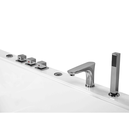 Banheira de hidromassagem de canto com LED SALAMANCA Branco