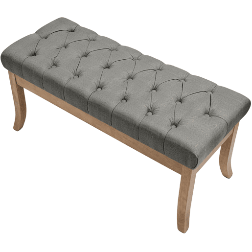 Banco Ramses tapizado en tela con estructura de madera clara Gris 38X100X46 cm Banco Ramses tapizado en tela con estructura de madera clara Gris 38X100X46 cm
