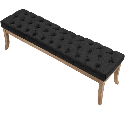 Banco Ramses tapizado en tela con estructura de madera clara Gris oscuro 38X150X46 cm Banco Ramses tapizado en tela con estructura de madera clara Gris oscuro 38X150X46 cm