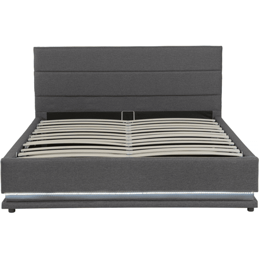 Cama Baú LED Anastasia - 160 x 200 - Cinza escuro