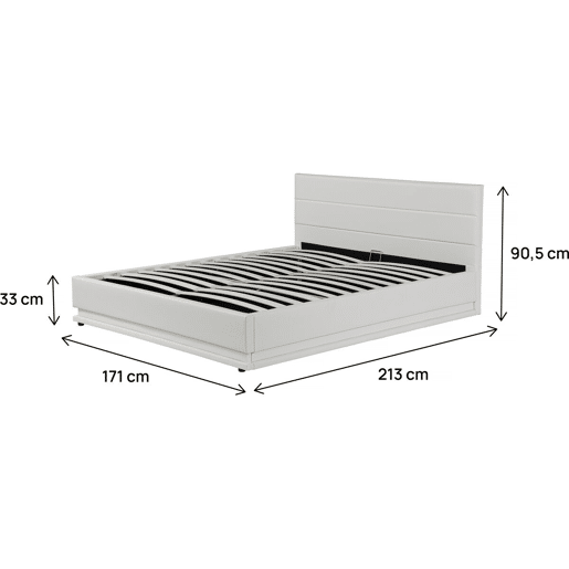 Cama LED com baú Anastasia - 160 x 200 cm - Branco