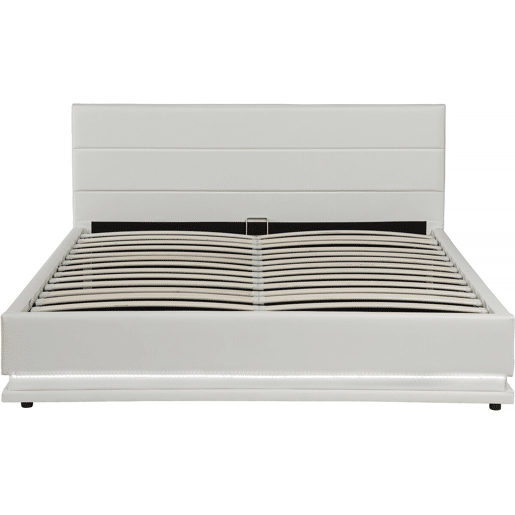 Cama LED com baú Anastasia - 160 x 200 cm - Branco