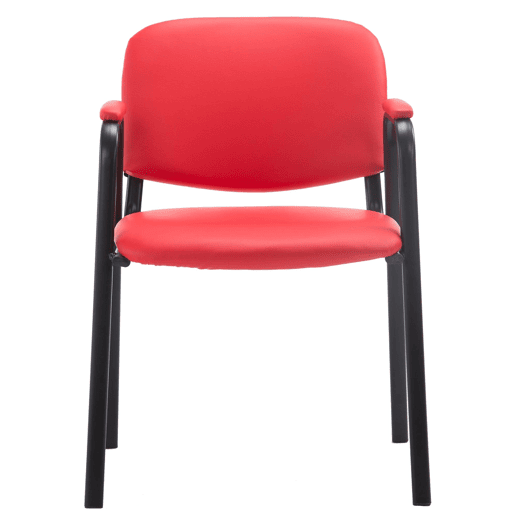 Silla apilable Ken Pro de polipiel Simil cuero Rojo 55X53X79 cm