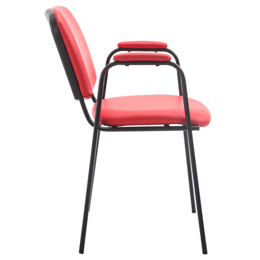 Silla apilable Ken Pro de polipiel Simil cuero Rojo 55X53X79 cm