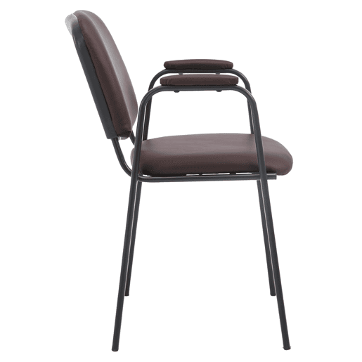 Silla apilable Ken Pro de polipiel Simil cuero Marrón 55X53X79 cm